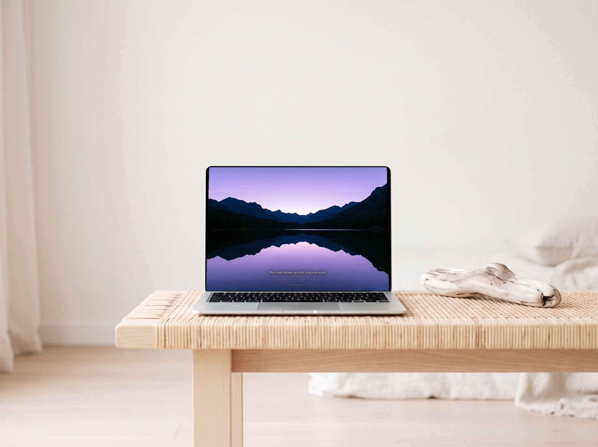 Renewed desktop wallpaper on a laptop