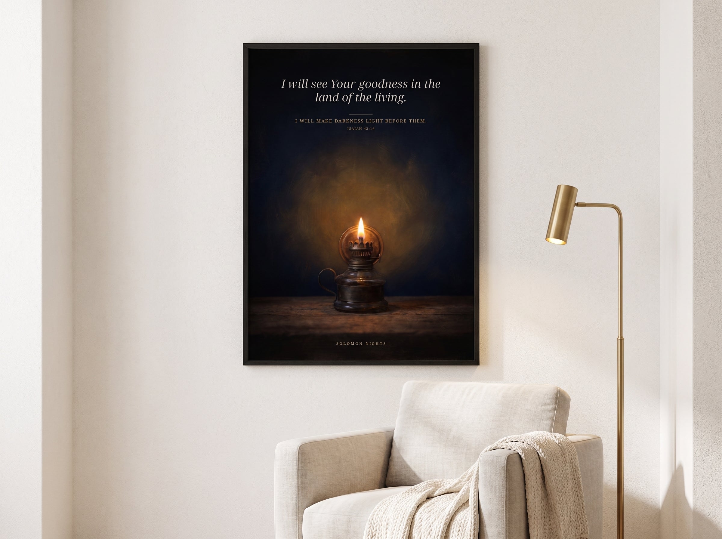 I Am Not Forsaken print framed on a wall